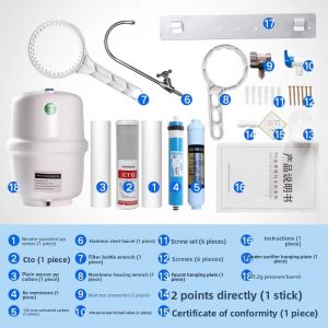 「China Plug」JINXIANQUAN | RO Reverse Osmosis Under-Sink Water Filter 5-Stage