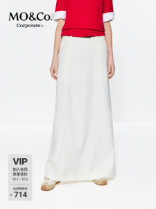 High Waist Long Midi Skirt with Belt C+ Series MO＆Co Street Style Womens Fashion Polyester Fiber A-Line Skirt