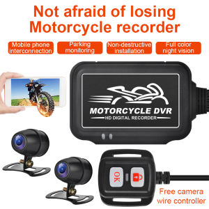 EKLEVA 1080P HD Motorcycle Camera DVR System Dual Lens Loop Recording Dash Cam WiFi GPS Front Rear Driving Record Night Vision Full Body Waterproof DVR