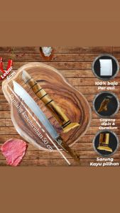 Golok dagingkayubambu dll bahan per baja asli sarung kayu pilihan 100% awet