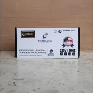 MIC New HM-306 HOMIC Professional Universal Wireless Microphone 220V/ 50Hz Mic Double Wireless Isi 2 Mic Original