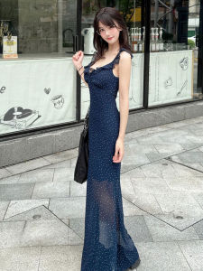 CHANGTONG | Korean Style Floral Halter Neck Elegant Fashion Fitting Long Dress