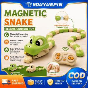 YOUYUEPIN Magnetic Snake Remote Control Toy 2 Player Battle Game Kids Electric RC Car ABS Material Fun Birthday Gift Green White