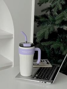 Ly giữ nhiệt thinkdifferent 950ml kèm ống hút cốc uống nước inox phun 1 màu 950ml ly nước giữ nhiệt nóng lạnh có ống hút tiện dụng bình giữ nhiệt