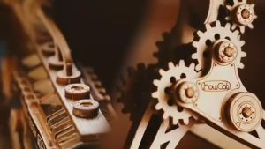 HowCat Steampunk Revolver Gold DIY Wooden Puzzle (S834) 3D Wooden & Paper Puzzle