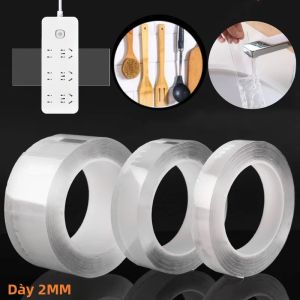 Băng Keo Nano Dày 2MM Hai Mặt Trong Suốt Có Thể Tái Sử Dụng Chống Thấm Nước Không Để Lại Vết Tích Có Thể Vệ Sinh Dùng Cho Phụ Kiện Gia Đình Có Tùy Chọn 1M/2M/3M