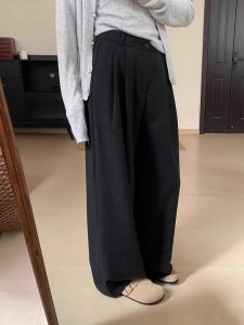 Pear Shapes High Waist Suit Casual Pants Female 2024 Fall plus Size Plus Size Ladies Loose Slimming and Wide Leg Mop Straight-leg