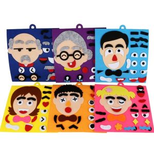 1/4pcs DIY Emotion Change Puzzle Toys Creative Facial Expression Kids Learning Educational Toys For Children Funny Set Fun Gift