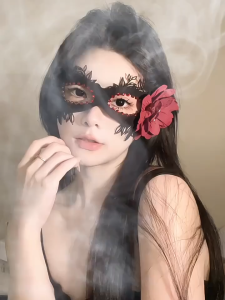 White flower half-face mask female eye mask black lace mask cosplay party masquerade and Christmas dress