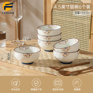 Japanese Style Ceramic Plate Dinnerware Set Underglaze Color 8 Inches round Square Plate Home Use High Aesthetic Value
