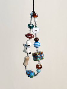 Cute Short  Dog Mobile Phone Chain Camera Anti-fall Versatile Bead String Rope Fashionable Digital Accessories for 