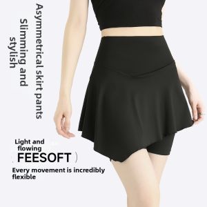 ASran | High Waist Tummy Control Fake Two Pieces Yoga Shorts Summer