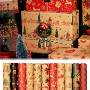 50x70cm Christmas Gift Wrapping Paper Xmas Tree Snowflake Christmas Decorations for Home Birthday Party Wedding DIY Craft Paper