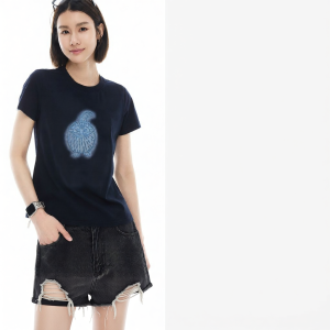 Embroidery Cooling Straight-Shoulder Short-Sleeve T-Shirt