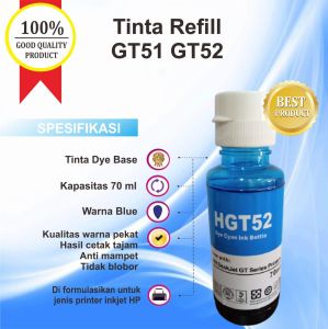 Tinta Refill HP GT51 GT52 GT 51 52 Printer GT5810 GT5820 315 415 115