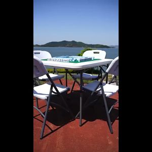 Foldable Mahjong Table Sturdy and Durable No-Wobble Metal Frame