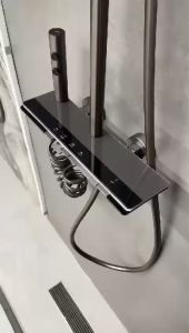 Billion Elegant Gunmetal Grey Stainless Steel (SUS 304) 4-in-1 High-Quality Rain Shower Set with LED Light