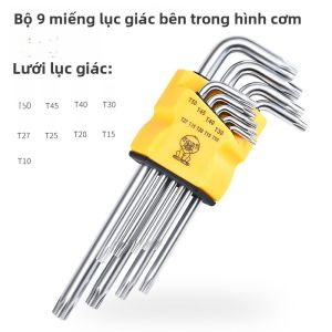 Bộ 10 Đầu Vặn Vít Lục Giác Nội Bốn Cạnh Hình Hoa T20 T15 T30 T10 T25 Bộ Dụng Cụ Cầm Tay Bằng Thép Cr-V Có Đầu