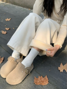 imimtuan | Quần Jeans Lông Cừu Phong Cách Thoáng Mát Xòe