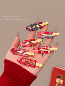 Ankela Red Invisible Hair Clips Womens Forehead Side Bangs Duckbill Hair Accessories Makeup Clips Stylish Hair Decorations