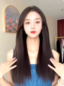 วิกผมตรงยาวพรีเมี่ยม นามสกุลผมนุ่มและหนา วัสดุผ้าไหมนุ่มและทนความร้อน ความยาว 40/50 / 60cm คลิปสามารถม้วนได้