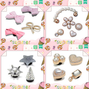 Phụ Kiện Giày Crocs Mới Chất Liệu Ngọc Trai Thắt Lưng Bướm Phụ Kiện Giày Lỗ Thắt Lưng Bướm Cho Giày Crocs