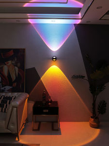 Modern Minimalist Waterproof Wall Lamp for Clothing Store Background Wall Sunset Outdoor Logo Spotlight Iron Body Glass Shade