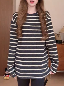 QINGNAER | Relaxed Stylish Striped Long Sleeve Top