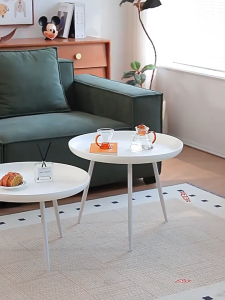 ViRYN Coffee Table Round End Table Living Room Sofa Side Bedside Small Plastic Table Meja Kopi Bulat Kecil