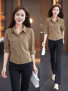 Fashion Casual Shirt for Women 2023 Early Autumn New Arrival Simple Graceful Loose Fit Slimming Shirt Cover Belly Foreign Style Tops