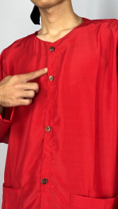 Setelan baju betawi / baju silat baju pangsi pria dewasa merah cabai termurah grosir cod