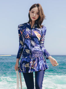 Diving Suit Female Dive Skin Snorkeling Swimsuit Long Sleeves Pants Separates Sun Protection Surfing Suit Slim Looking Student Swimwear Female