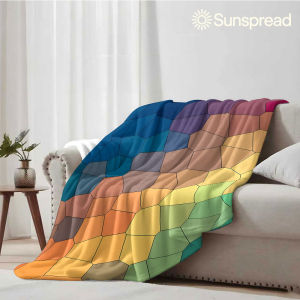 Beast Kingdom | Gradient Stained Glass Soft Warm Flannel Blanket Lightweight Cozy Christmas Halloween Home Decor Room