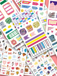 12 Pages Cute Cartoon Girl Heart INS Style Whole Sheet Guka Scrapbooking Material Collage Stickers Decorative Stationery