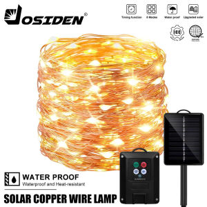 42M/137.8ft 400LED outdoor solar light LED copper wire string light waterproof Christmas decoration light curtain light fairy lights suitable for courtyard XMAS camping wedding party