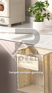 ROZEL Tempat Sampah Dapur Gantung / Tempat Sampah Dapur Lipat Portable / Kotak Tempat Sampah Kamar Mandi / Kotak Tempat Sampah Estetik / Higenis / Kualitas Tinggi