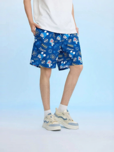 SANFU | Mens Full Pattern Short Pants Drawstring Waist