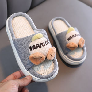 Cotton Linen Childrens Slippers Indoor Home Anti-Slip Shoes for Boys And Girls Comfortable Breathable Wear-Resistant Slippers