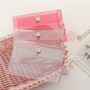 Womens Credit Card Holder Transparent Waterproof PVC Small Wallet Girls Kids Coin Purse Bag Clear Storage Bag