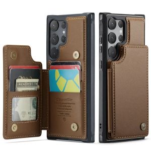 CaseMe Leather Wallet Card Phone Case for Samsung Galaxy S26 Ultra S25 Plus S24 FE S23 S22 S21 S20 Flip Stand Back Cover Coque