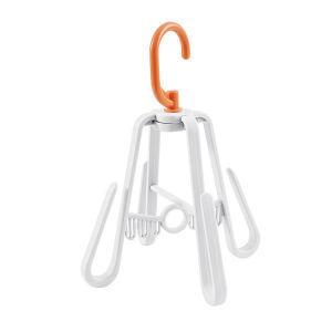 Foldable Rotating Shoe Rack Plastic Hooks No Drill Hanging Drying Rack for Home Use Multi Functional Shoe Dryer