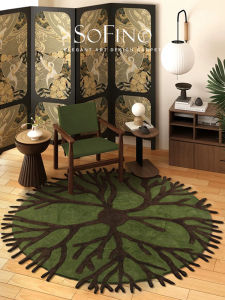 SoFINO | French Retro Green Designer Art Carpet