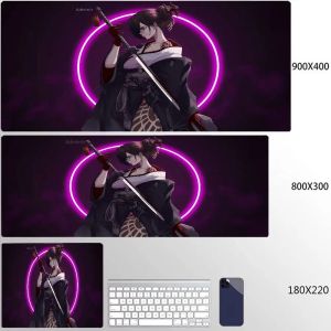 Bandai | XXL 50x100cm Tím Anime Girl Miếng Lót Chuột Dành Cho PC Game Thủ Mở Rộng Bàn Thảm Cao Su Laptop Bàn Phím Máy Tính Phụ Kiện
