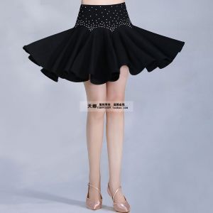 New Summer Latin Dance Skirt Big Swing Three Step Beat Water Soldier Dance Adult Dance with Safety Pants Short Skirt