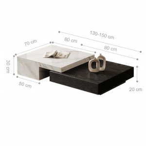 Luxury Stone Natural Italian Elegant Stretch Storage Rectangular Marble Coffee Table