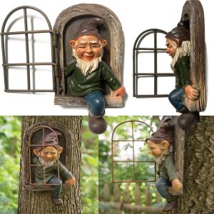 Resin Garden Gnome Statue Decorative Outdoor