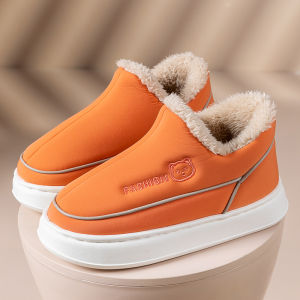 Dép Bông Đế Dày Mùa Đông Cho Nam Đế EVA Chống Trượt Ấm Áp Lót Lông Cừu Dép Bốt Đi Ngoài Trời Thường Ngày Cho Cặp Đôi