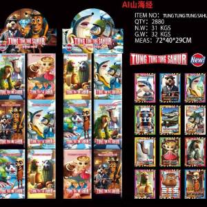 TungTung Sahur Foreign AI Mountain Sea Card Game Stick Man Shark Childrens Tabletop Toy Card Game Collection