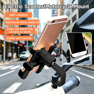 Universal Motorcycle Rearview Mirror Phone Holder Electric Bike Rear View Mirror Cellphone Bracket 360 Rotatable Phone Support