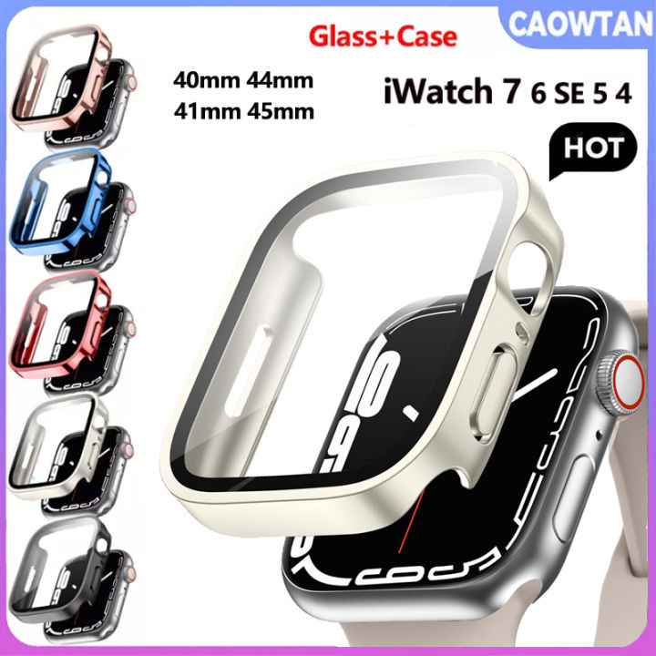 for Apple Watch 9 8 7 Series 45mm 41mm Cover Electroplated Watch Screen ...